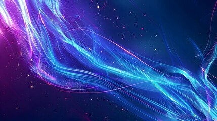 Fototapeta premium Abstract blue and purple dynamic background. Futuristic vivid neon swirl lines. Light effect.