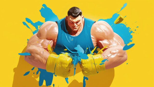 hand drawn cartoon anime muscle macho animation. anime animations. Animations
