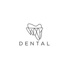 Dental Logo, Elegant Luxury with simple line art.