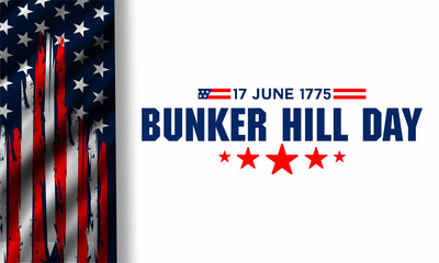 Vector Illustration of bunker hill day. The Battle of Bunker Hill was fought on June 17, 1775.