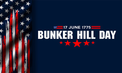 Vector Illustration of bunker hill day. The Battle of Bunker Hill was fought on June 17, 1775.