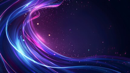 Abstract blue and purple dynamic background. Futuristic vivid neon swirl lines. Light effect.