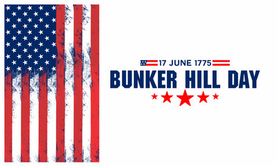 Vector Illustration of bunker hill day. The Battle of Bunker Hill was fought on June 17, 1775.