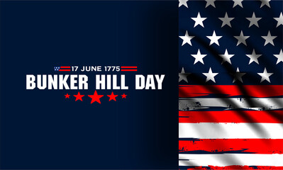 Vector Illustration of bunker hill day. The Battle of Bunker Hill was fought on June 17, 1775.
