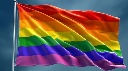 Fototapeta premium A rainbow lgbtq pride flag in vibrant colors. 
