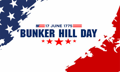 Vector Illustration of bunker hill day. The Battle of Bunker Hill was fought on June 17, 1775.