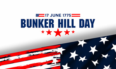 Vector Illustration of bunker hill day. The Battle of Bunker Hill was fought on June 17, 1775.