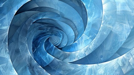 An abstract background featuring a golden ratio spiral in shades of blue
