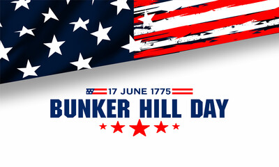 Vector Illustration of bunker hill day. The Battle of Bunker Hill was fought on June 17, 1775.