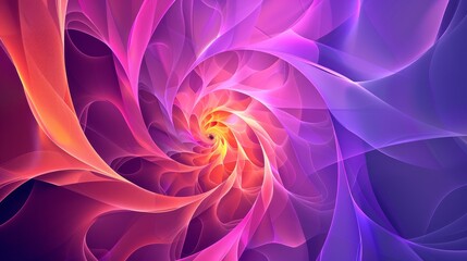 Obraz premium An abstract background featuring a golden ratio spiral in shades of vibrant colors such as lilac