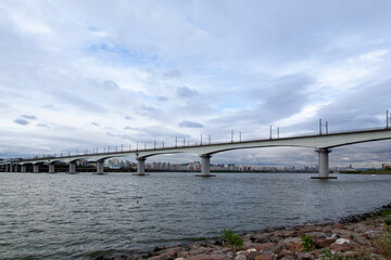 Landscape of Han River on a cloudy day