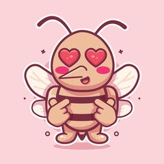 kawaii mosquito animal character mascot with love sign hand gesture isolated cartoon