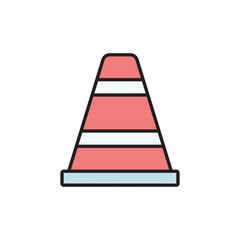 Traffic Cone icon design with white background stock illustration