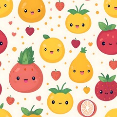 seamless pattern with fruits