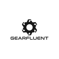 Abstract gear icon, technology logo vector illustration