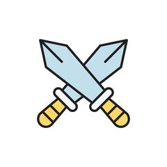 Swords icon design with white background stock illustration