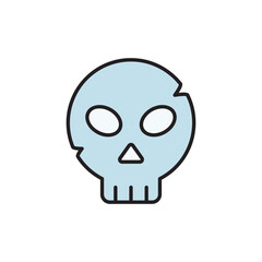 Skull icon design with white background stock illustration