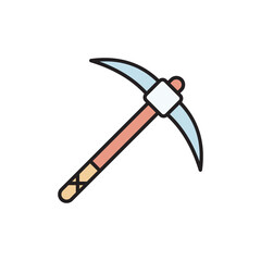 Pickaxe icon design with white background stock illustration
