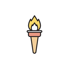 Torch icon design with white background stock illustration