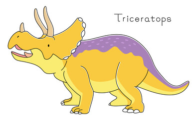 かわいい恐竜　トリケラトプス横向き © balu