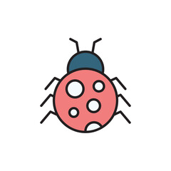 Ladybug icon design with white background stock illustration