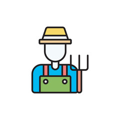 Farmer icon design with white background stock illustration
