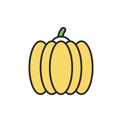 Pumpkin icon design with white background stock illustration
