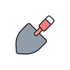 Trowel icon design with white background stock illustration