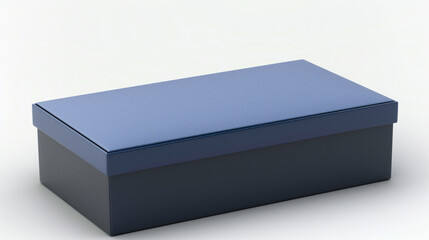 Calming effect of a powder blue rectangular blank box with a cool navy lid.