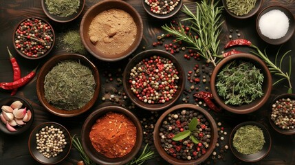 A selection of fragrant es and herbs essential for creating delicious and complex slow cooked dishes.
