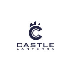 Letter C Castle logo vector design