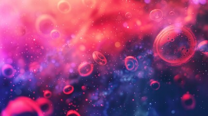 3D illustration of Red Blood Cells Background in Microscopic View