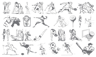 Sports illustration icon collection