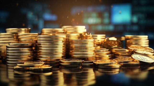 Creative finance and money technology background: investing in assets for business prosperity and financial growth.
