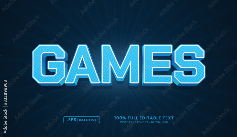 Poster games text effect, editable font effect