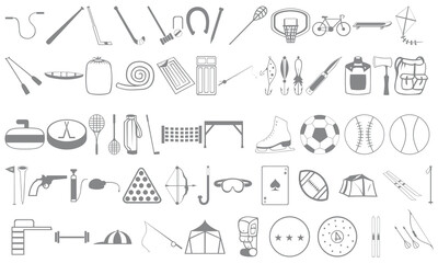 Sports and hobbies glyph bundle
