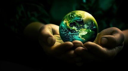 Fototapeta premium Green Earth in Hands