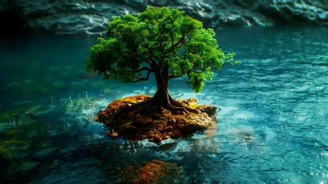 The Majestic Oasis: The Tree of Life in the Middle of the Lake