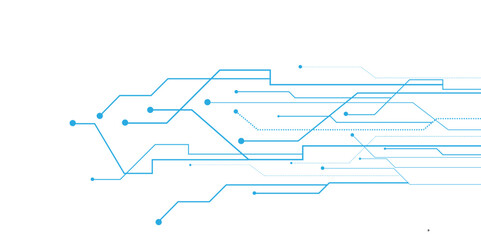 Vectors Technology blue circuit diagram. High-tech connection system on a white background.