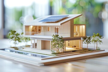 Eco Home Model on Tablet with CAD Software