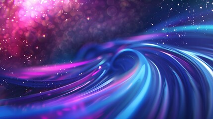 Fototapeta premium Abstract blue and purple dynamic background .Futuristic vivid neon swirl lines. Light effect.