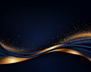 navy blue background Decorated with gold lines Elegant style
