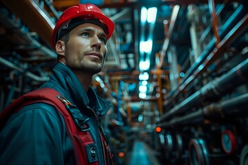 Naklejka premium Marine Engineer's Expertise: A Detailed Visual Representation