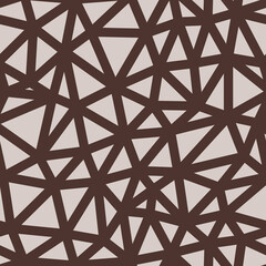 Abstract template background. Brown color. Compact triangles size. Heavy lines weight. Repeatable pattern. Seamless tileable vector illustration.