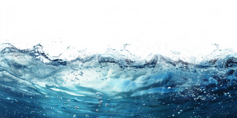 flowing water on transparent background