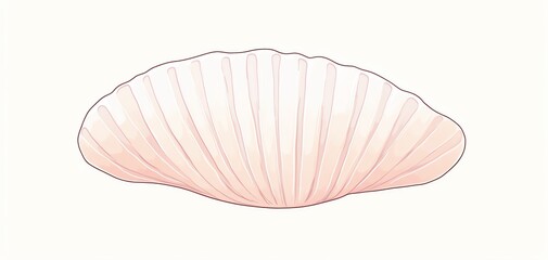 Illustration of a pink seashell on a white background. Perfect for beach-themed designs, invitations, and art projects.