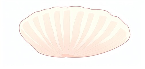 Illustration of a beige seashell with simple, minimalist design. Ideal for beach-themed projects, nature illustrations, and educational materials.