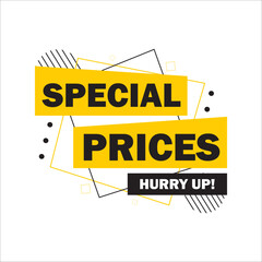 Special Prices Sale Store Banner Vector Element