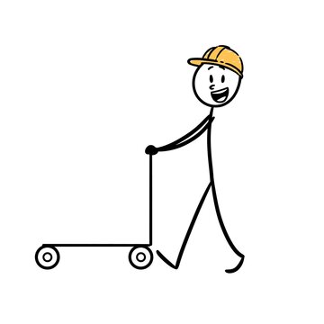 recommend clip art: walking stick figure pushing a trolley