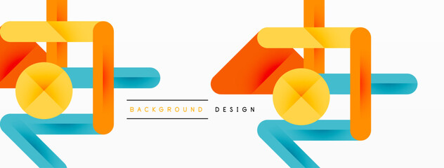 Colorful lines with shadows. Geometric background design. Vector Illustration For Wallpaper, Banner, Background, Card, Book Illustration, landing page